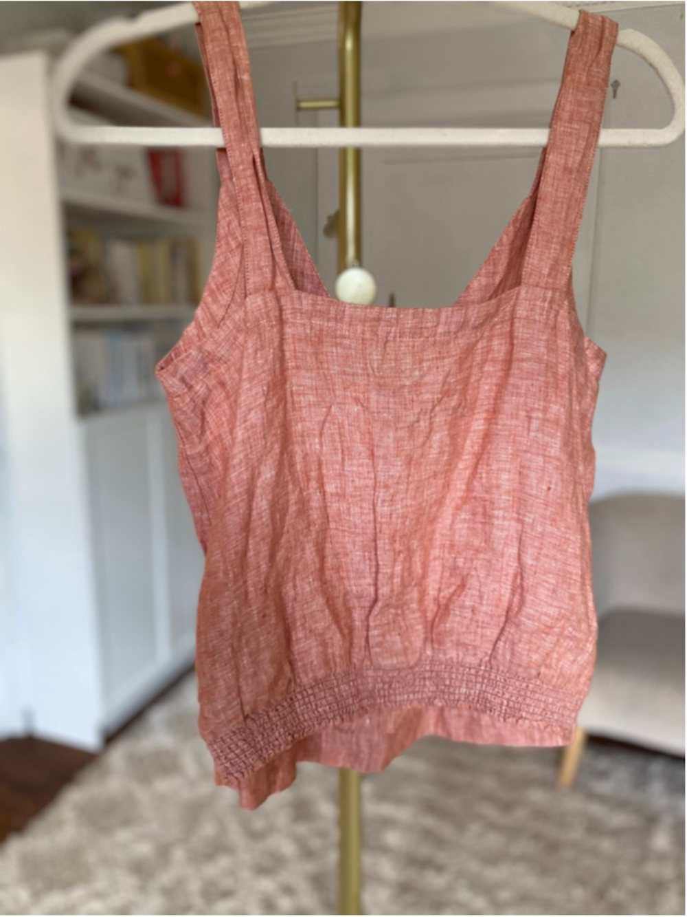 Isaac Mizrahi Linen Tank Top Coastal Quiet Luxury Button Front Resort Vaca Beach - Picture 3 of 6